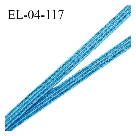 Elastique 4 mm spécial lingerie et couture couleur bleu curaçao grande marque fabriqué en France prix au mètre