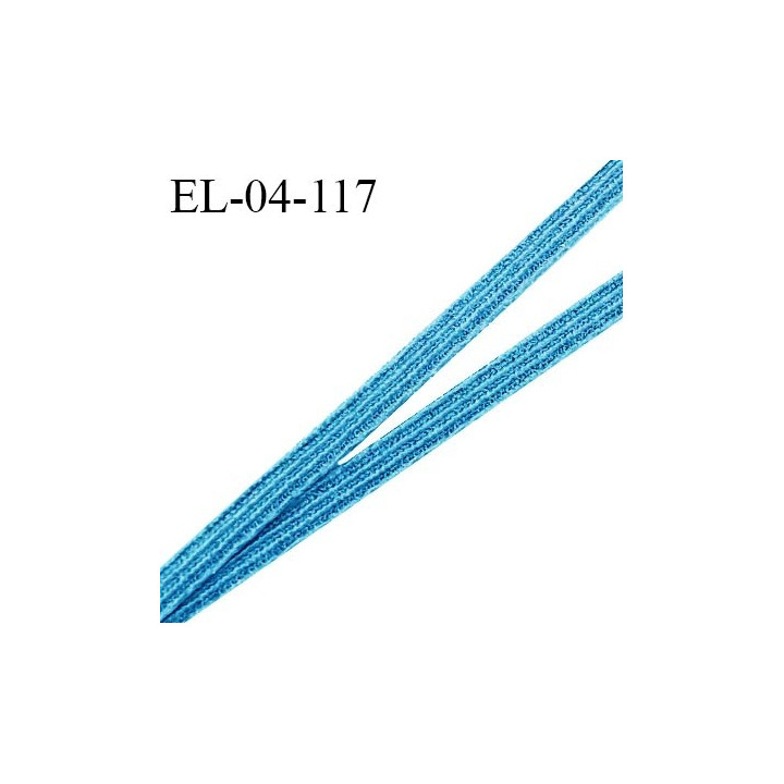 Elastique 4 mm spécial lingerie et couture couleur bleu curaçao grande marque fabriqué en France prix au mètre