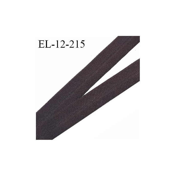 Elastique lingerie 12 mm pré plié haut de gamme couleur marron ébène largeur 12 mm fabriqué en France prix au mètre