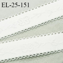 Elastique picot 24 mm lingerie haut de gamme couleur naturel avec motifs fabriqué en France largeur 24 mm prix au mètre