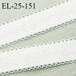 Elastique picot 24 mm lingerie haut de gamme couleur naturel avec motifs fabriqué en France largeur 24 mm prix au mètre