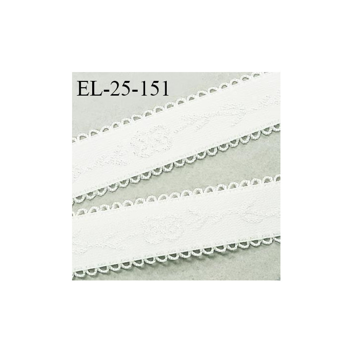 Elastique picot 24 mm lingerie haut de gamme couleur naturel avec motifs fabriqué en France largeur 24 mm prix au mètre