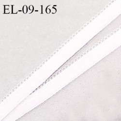 Elastique picot 9 mm lingerie couleur blanc largeur 9 mm haut de gamme fabriqué en France prix au mètre