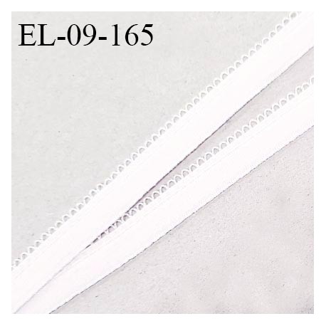 Elastique picot 9 mm lingerie couleur blanc largeur 9 mm haut de gamme fabriqué en France prix au mètre