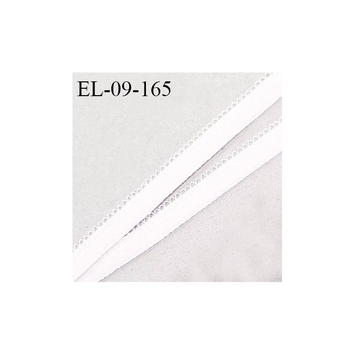 Elastique picot 9 mm lingerie couleur blanc largeur 9 mm haut de gamme fabriqué en France prix au mètre