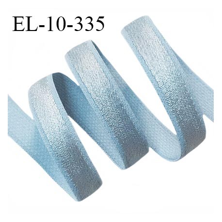 Elastique lingerie 10 mm haut de gamme couleur bleu ciel brillant bonne élasticité allongement +90% largeur 10 mm prix au mètre