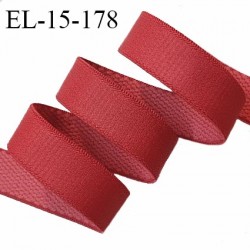 Elastique 15 mm lingerie haut de gamme fabriqué en France couleur rouge carmin bonne élasticité prix au mètre