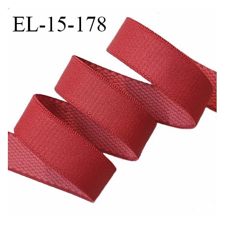 Elastique 15 mm lingerie haut de gamme fabriqué en France couleur rouge carmin bonne élasticité prix au mètre