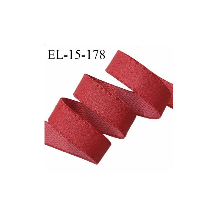 Elastique 15 mm lingerie haut de gamme fabriqué en France couleur rouge carmin bonne élasticité prix au mètre