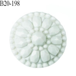 Bouton 20 mm pvc couleur blanc cassé diamètre 20 mm accroche avec un anneau prix à l'unité