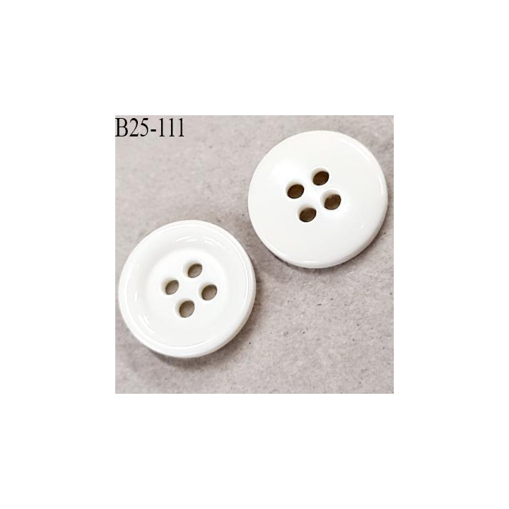 Bouton 25 cm en pvc couleur naturel écru 4 trous diamètre 25 mm prix à la pièce