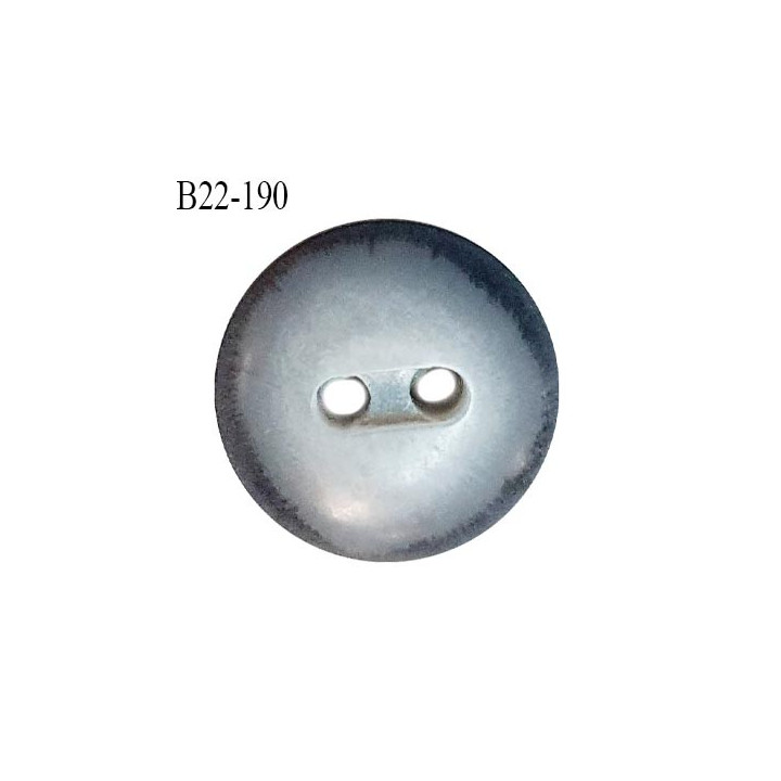 Bouton 22 mm couleur gris légèrement bombé 2 trous diamètre 22 mm épaisseur 7 mm prix à la pièce