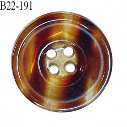 Bouton 22 mm pvc transparent couleur marron marbré 4 trous diamètre 22 mm épaisseur 3 mm prix à l'unité