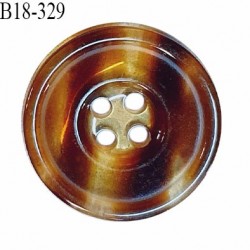 Bouton 18 mm pvc transparent couleur marron marbré 4 trous diamètre 18 mm épaisseur 3 mm prix à l'unité