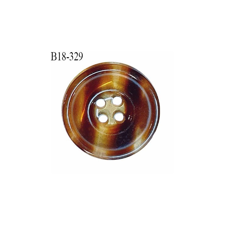 Bouton 18 mm pvc transparent couleur marron marbré 4 trous diamètre 18 mm épaisseur 3 mm prix à l'unité