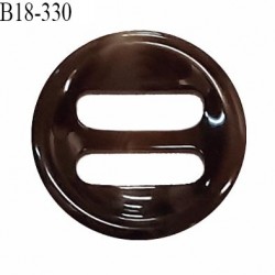 Bouton 18 mm en pvc couleur marron 2 trous diamètre 18 mm épaisseur 3 mm prix à la pièce