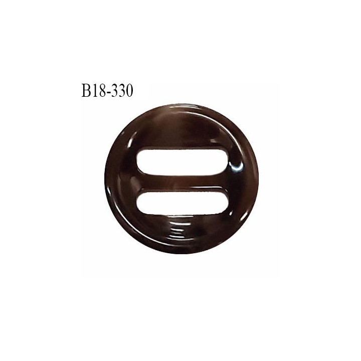 Bouton 18 mm en pvc couleur marron 2 trous diamètre 18 mm épaisseur 3 mm prix à la pièce