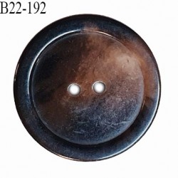 Bouton 22 mm en pvc couleur marron foncé marbré 2 trous diamètre 22 mm épaisseur 5 mm prix à la pièce