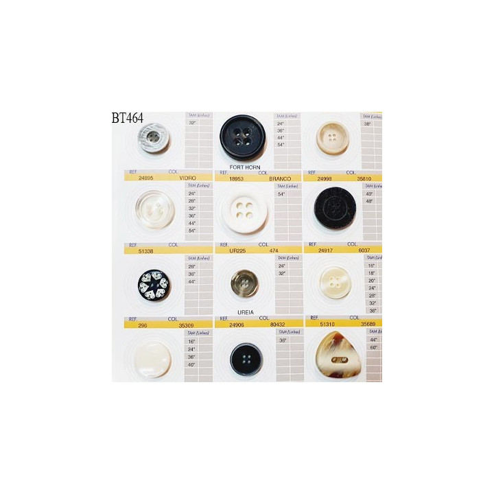 Plaque de 12 boutons pour création unique diamètre 20 à 34 mm fabrication européenne prix pour la plaque entière