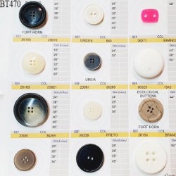 Plaque de 12 boutons pour création unique diamètre 20 à 38 mm fabrication européenne prix pour la plaque entière