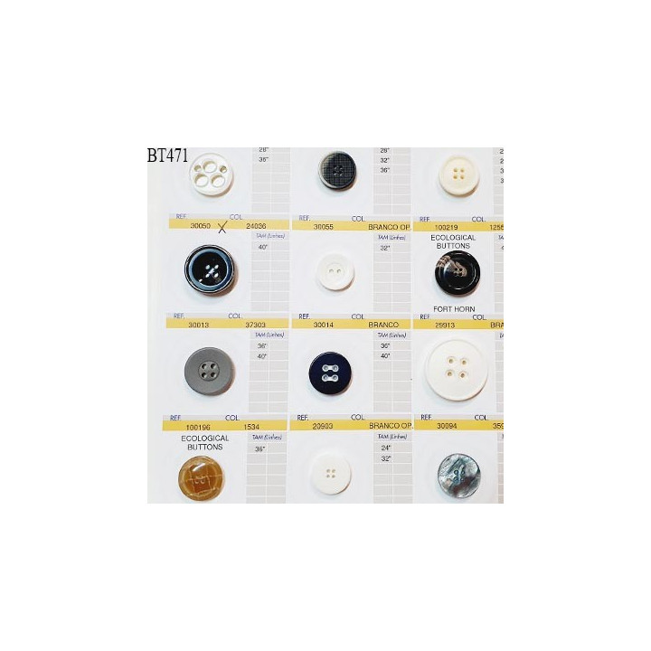Plaque de 12 boutons pour création unique diamètre 20 à 34 mm fabrication européenne prix pour la plaque entière