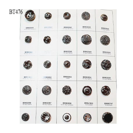 Plaque de 25 boutons pour création unique diamètre 13 à 21 mm prix pour la plaque entière