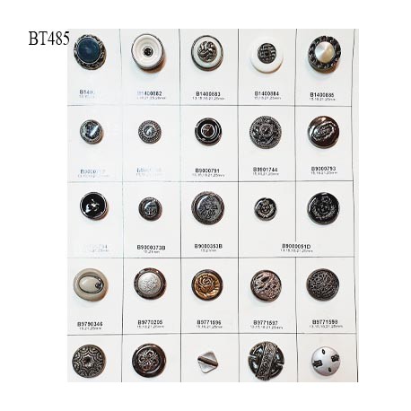 Plaque de 24 boutons pour création unique diamètre 9 à 21 mm prix pour la plaque entière