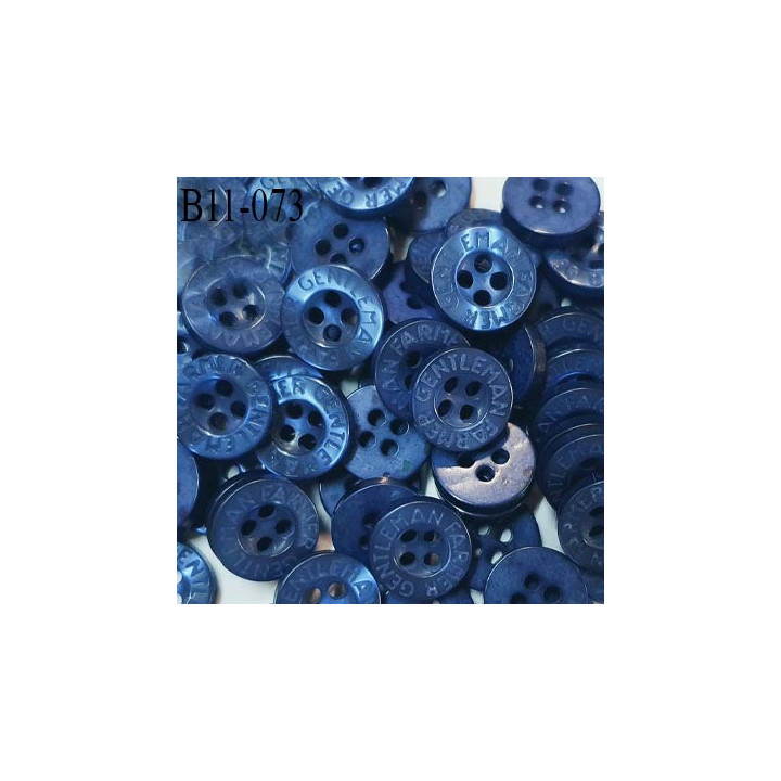 Bouton 11 mm très haut de gamme inscription Gentleman Farmer couleur bleu roi 4 trous prix à la pièce