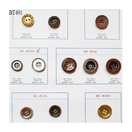 Plaque de 11 boutons pour création unique diamètre 18 à 25 mm prix pour la plaque entière