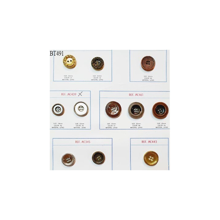 Plaque de 11 boutons pour création unique diamètre 18 à 25 mm prix pour la plaque entière