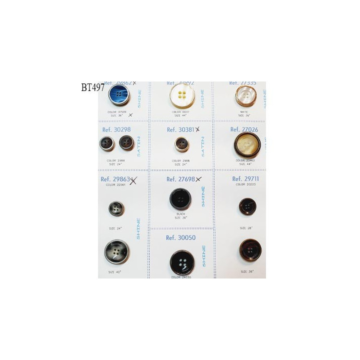Plaque de 13 boutons pour création unique diamètre 16 à 30 mm prix pour la plaque entière