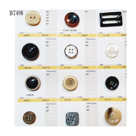 Plaque de 11 boutons pour création unique diamètre 20 à 28 mm et 1 boucle largeur intérieure 30 mm prix pour la plaque entière
