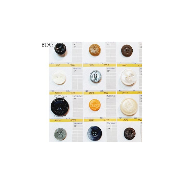 Plaque de 12 boutons pour création unique diamètre 23 à 34 mm prix pour la plaque entière