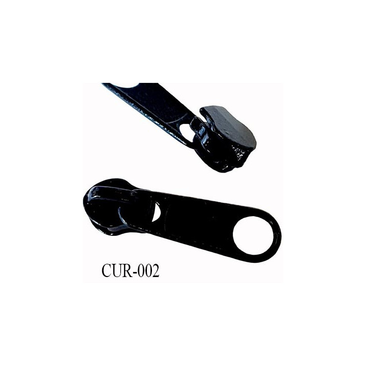 Curseur en métal laqué noir pour glissière de 4 mm prix à la pièce