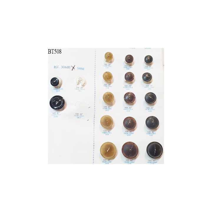 Plaque de 17 boutons pour création unique diamètre 15 à 27 mm prix pour la plaque entière