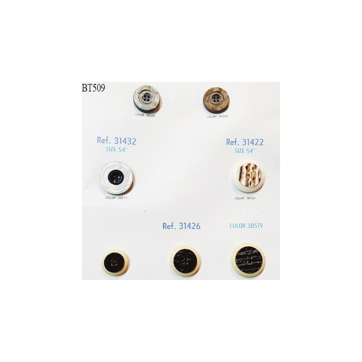 Plaque de 7 boutons pour création unique diamètre 25 à 33 mm prix pour la plaque entière