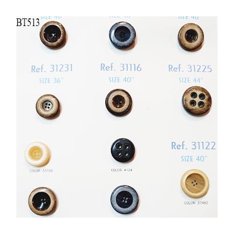 Plaque de 11 boutons pour création unique diamètre 22 à 27 mm prix pour la plaque entière