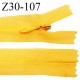 Fermeture zip 30 cm non séparable couleur jaune orangé largeur 2.5 cm zip nylon invisible longueur 30 cm prix à l'unité