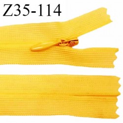 Fermeture zip 35 cm non séparable couleur jaune orangé zip glissière nylon invisible longueur 35 cm prix à l'unité
