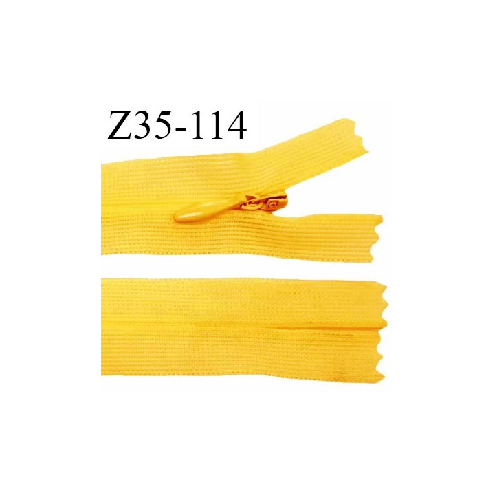 Fermeture zip 35 cm non séparable couleur jaune orangé zip glissière nylon invisible longueur 35 cm prix à l'unité