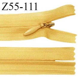 Fermeture zip 55 cm non séparable couleur jaune vanille zip glissière nylon invisible longueur 55 cm prix à l'unité