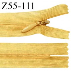Fermeture zip 55 cm non séparable couleur jaune vanille zip glissière nylon invisible longueur 55 cm prix à l'unité