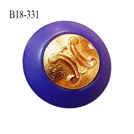 Bouton 18 mm très haut de gamme couleur violet et or diamètre 18 mm accroche avec un anneau épaisseur 6 mm prix à la pièce