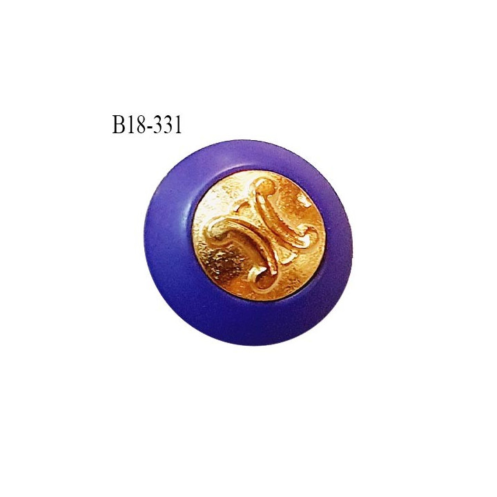 Bouton 18 mm très haut de gamme couleur violet et or diamètre 18 mm accroche avec un anneau épaisseur 6 mm prix à la pièce