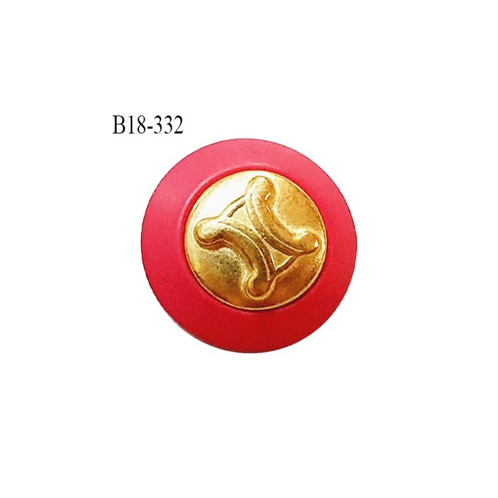 Bouton 18 mm très haut de gamme couleur rose framboise et or diamètre 18 mm accroche avec un anneau prix à la pièce