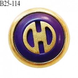 Bouton très haut de gamme Jacques Hurel créateur haute couture couleur violet et or diamètre 25 mm prix à la pièce