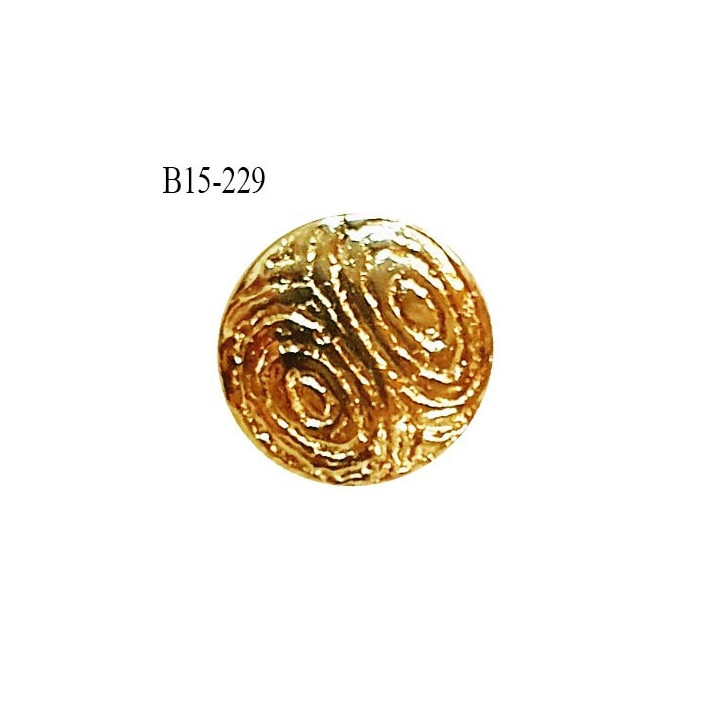 Bouton 15 mm couleur or accroche avec un anneau diamètre 15 mm épaisseur 2.5 mm prix à la pièce