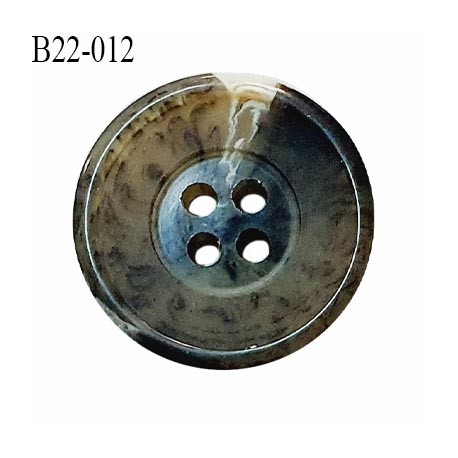 Bouton 22 mm pvc couleur gris tacheté 4 trous diamètre 22 mm épaisseur 5 mm prix à l'unité