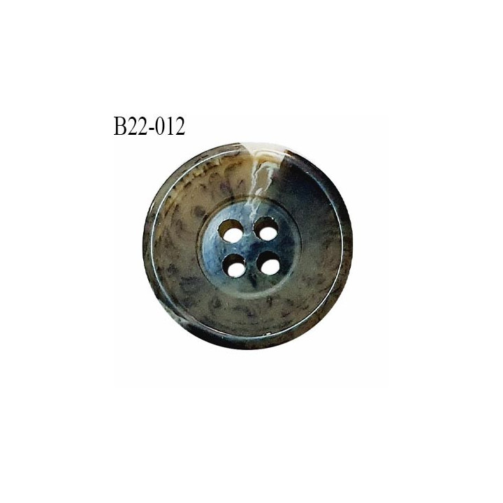 Bouton 22 mm pvc couleur gris tacheté 4 trous diamètre 22 mm épaisseur 5 mm prix à l'unité