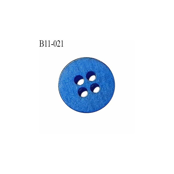 bouton 11 mm couleur bleu 4 trous diamètre 11 millimètres